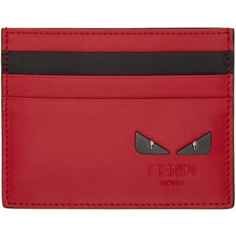 fendi bug card case|Fendi leather card holder.